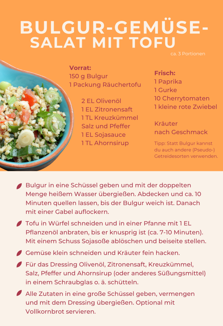 Gute pflanzliche Proteine & Kohlenhydrate